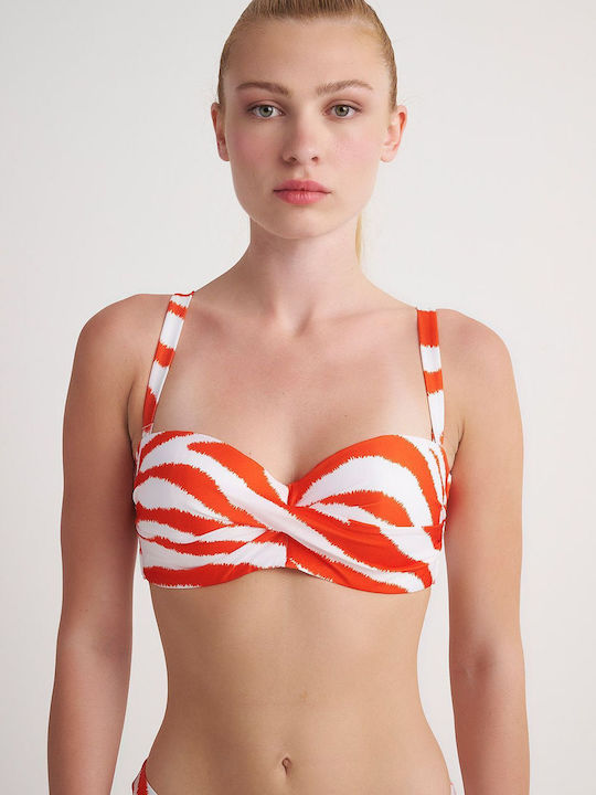 SugarFree Strapless Bikini Top με Ενίσχυση Πορτοκαλί