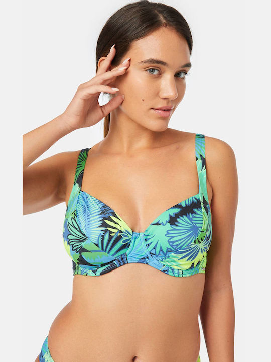 Minerva Bikini Top Floral Lime