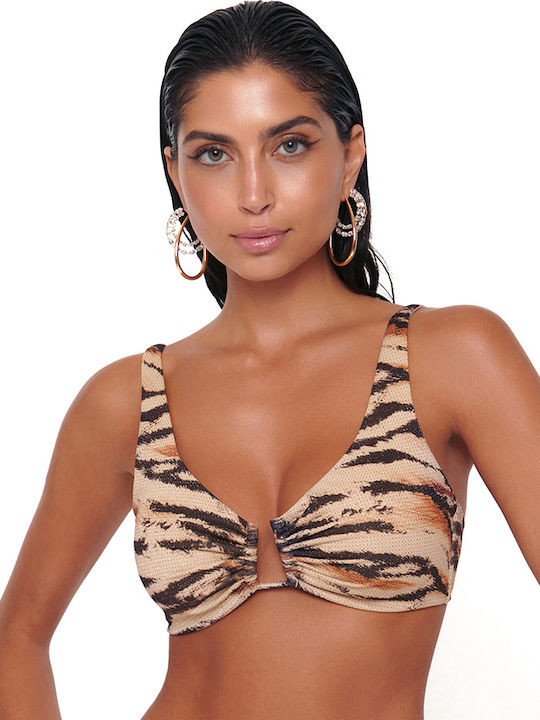 Bluepoint Padded Underwire Bikini Swim Top with Adjustable Straps Bluepoint Animal Print