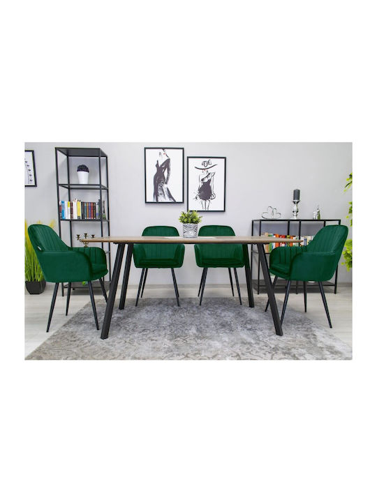 Scaune Bucătărie Catifelate Verzi 1buc 57.5x56.5x86.5buc