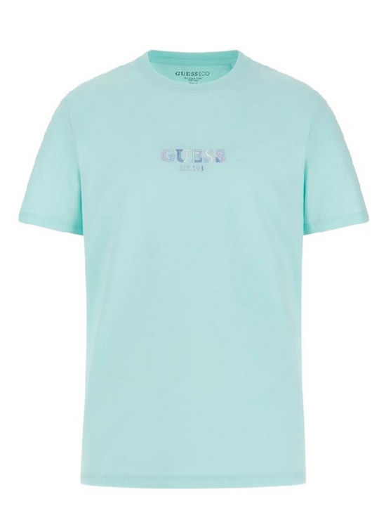 Guess Men's T-shirt Turquoise