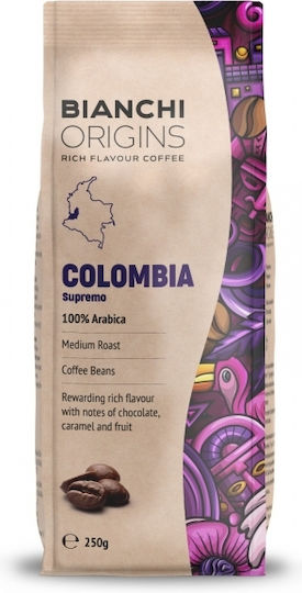 Bianchi Coffee Espresso Coffee Arabica Colombia Whole Beans 250gr