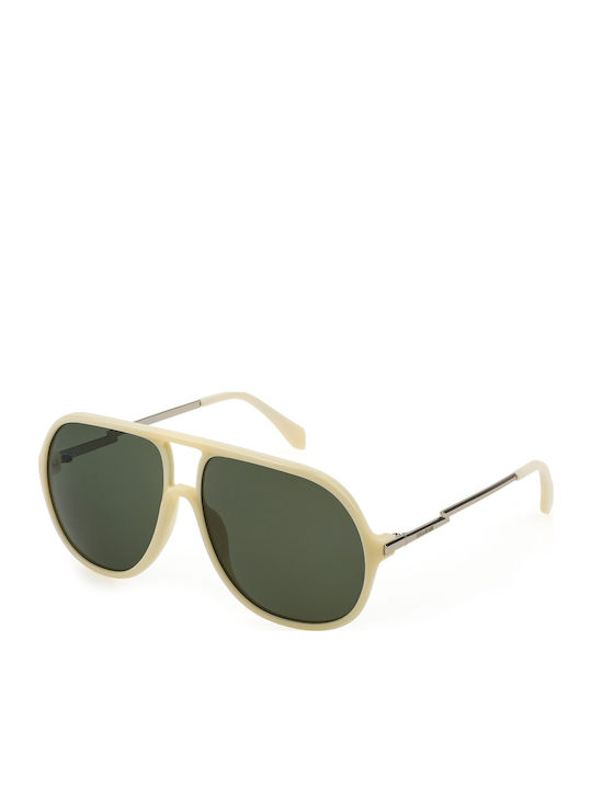Zadig & Voltaire Unisex Sunglasses with White Frame and Green Lens
