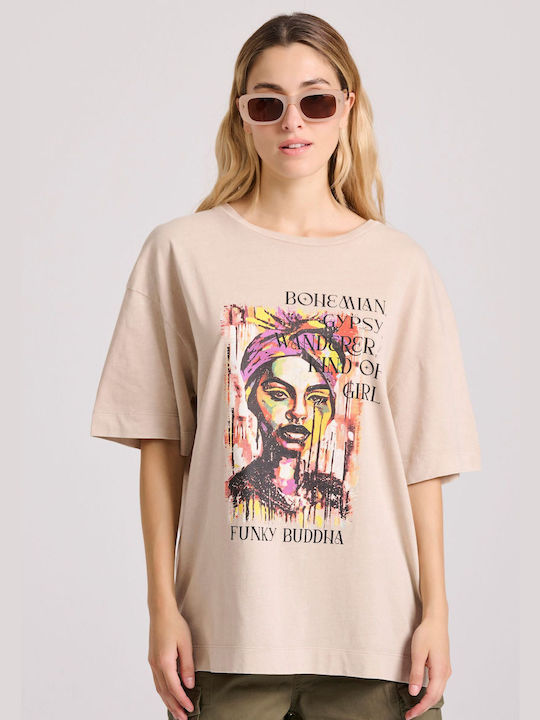 Funky Buddha Women's T-shirt Chalk