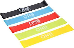 One Fitness One Fitness Mini Benzi Elastice de Rezistență Set 5 Bucăți Multicolore 0.6m