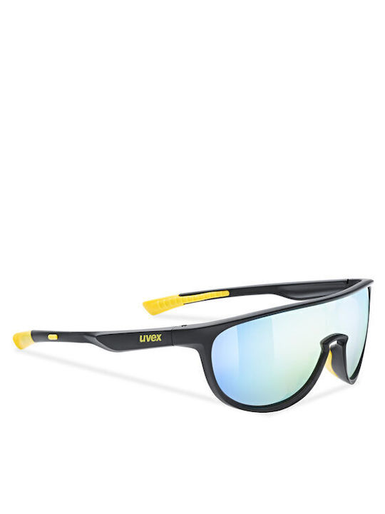 Uvex Sportstyle Sonnenbrillen mit Schwarz Rahmen und Blau Spiegel Linse 53/3/066/2616