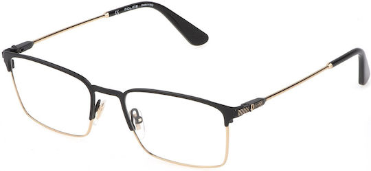 Police Men's Metal Prescription Eyeglass Frame Black VPLF78N 0305
