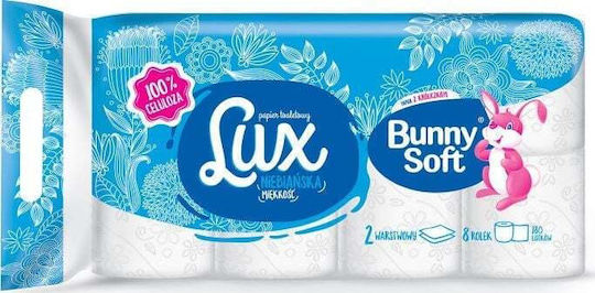 Bunny Soft Lux Toilet Paper 8 Rolls 2 Ply