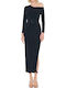 Midi Abendkleid mit Tränen Schwarz