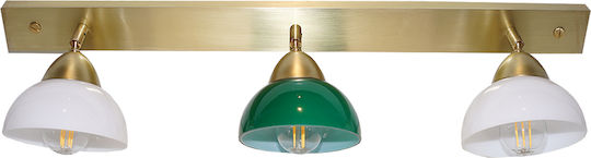 DITS Lighting Glass Τριπλό Σποτ με Ντουί E27 σε Μπρούτζινο Χρώμα