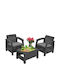 Garden & Outdoor Furniture Sets Living Room Set 3 Pieces Graphite