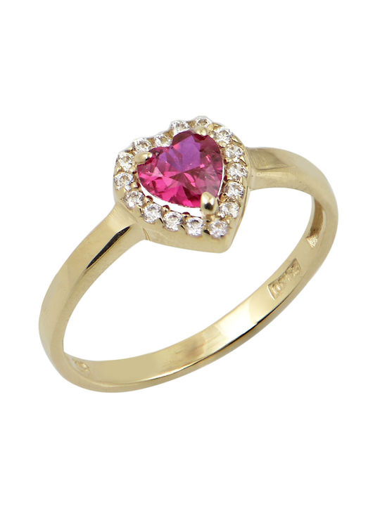 Goldener Ring 14k Roter Zirkon 3435k