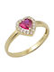 FenixJewelry Damen Ring mit Zirkonia aus Gold 14K Pink