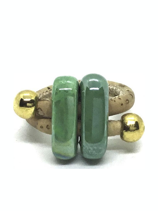 Damen-Emaille-Ringe Apoxylo Grün 970 Doppelt