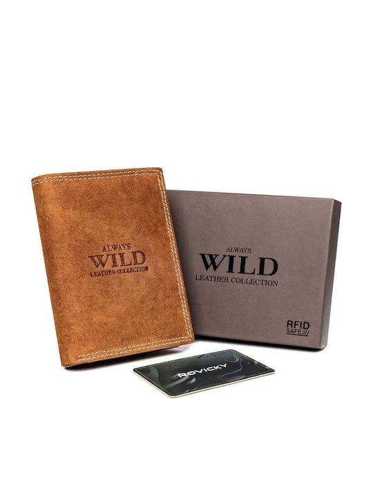 Leder Herren Geldbörse mit RFID Tabac Braun