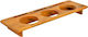 Wooden Rectangular Serving Board 19x55cm with 3 Slots for Pots 10cm in Diameter, 1kg