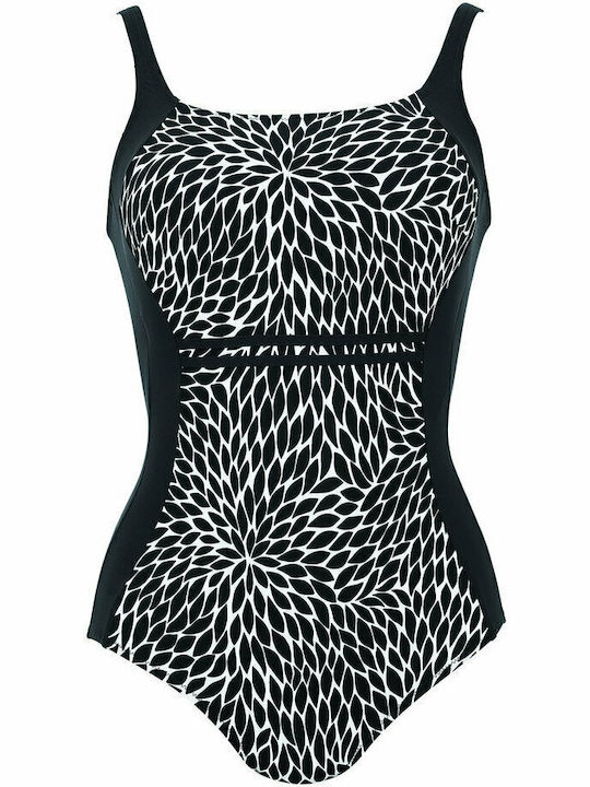 Swimsuit with Mastectomy Cup D Full Body Anita 6269 Albina Black and White