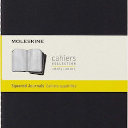 Set Moleskine 3 Caiete Moleskine L 13x21cm Plaid 80 de pagini Negru