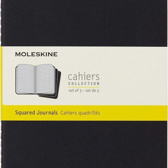 Moleskine Set 3 Notebooks 80 Sheets Square Black