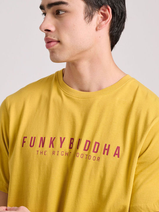 Funky Buddha Herren T-Shirt Kurzarm Dirty Lime