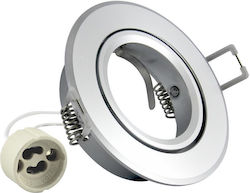 Goldlux Rotund Metalic Spot Încorporat cu Soclu GU10 Argintiu 8.5x8.5cm. 1buc Goldlux Rotund Metalic Spot Încorporat cu Soclu GU10 Argintiu 8.5x8.5cm. 1buc