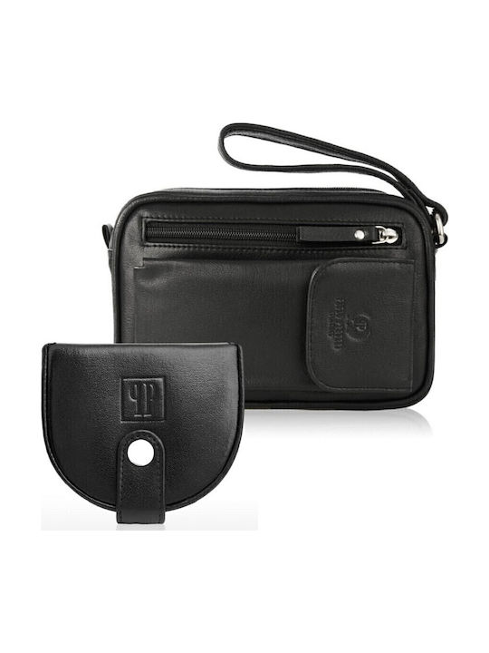 Leder Herrentasche Handtasche Schwarz