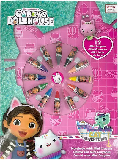 Caiet Gabbys Dollhouse + Set de 12 creioane mini