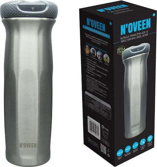 N'Oveen Μπουκάλι Θερμός Ανοξείδωτο 630ml Silver