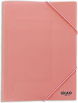 Plastic Folder with Elastic Band Pastel Pink 25x35 Skag