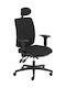 Office Products Kefalonia Καρέκλα Γραφείου με Ανάκλιση και Ρυθμιζόμενα Μπράτσα Μαύρη