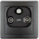 Karlik TV, Satellite, and Radio Antenna Socket Terminal in Gray color 11DGS
