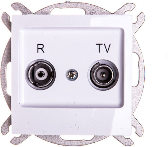 Ospel TV and Radio Antenna Socket Aerial in White color GPA-10YP m 00