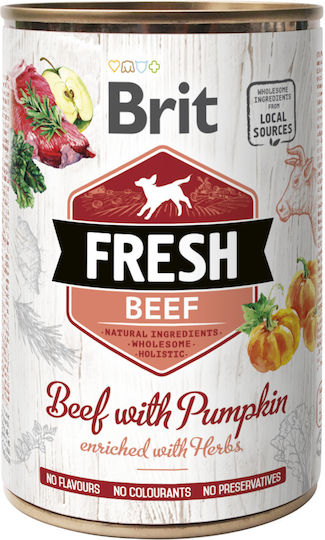 Brit Fresh Υγρή Τροφή Σκύλων σε Κονσέρβα με Βοδινό και Κολοκύθα 400gr