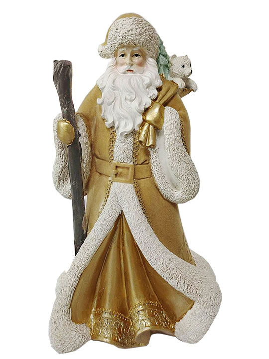 Santa Holding Stick Flocked 30.5cm