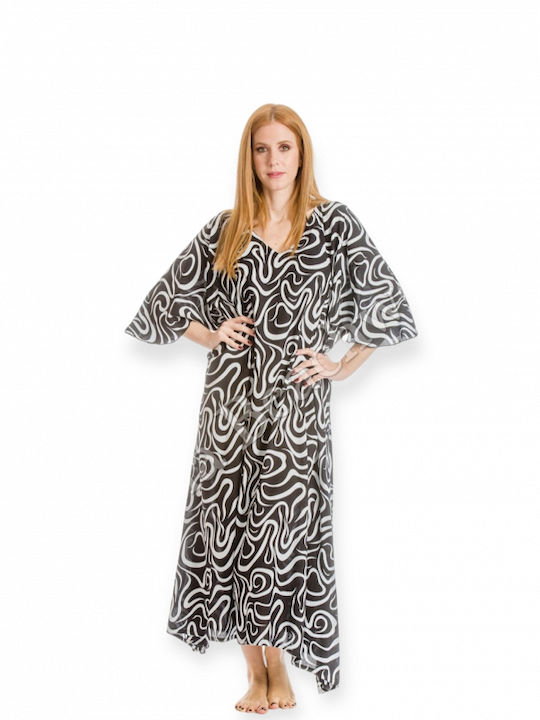 Women's Short Sleeve Dress 359rima Black and White