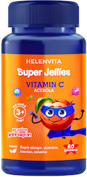 Helenvita Super Jellies Vitamin C Acerola Vitamina pentru Întărirea Sistemului Imunitar & Antioxidant Mandarin 60 bomboane de jeleu