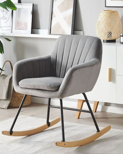 Rocking with Footstool 40x40x82cm Szary Rocking with Footstool 40x40x82cm Szary