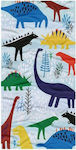 Tatu Moyo Kids Beach Towel White Dinosaurs 150x75cm