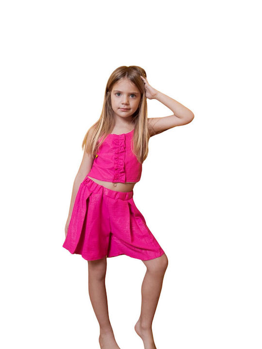 Serafino Kids Set with Shorts Summer 2pcs Fuchsia