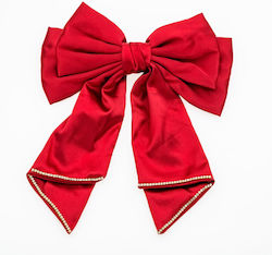 Hair Clip with Rhinestone Bow 2 Colors-Red