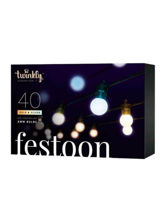 Twinkly Twinkly Garten-Lichterkette Festoon 40 LED AWW BT Wifi