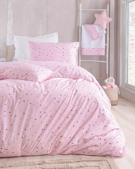 Rythmos Bettwäsche-Set Halb-Doppel Baumwolle Pink 160x260cm 3Stück