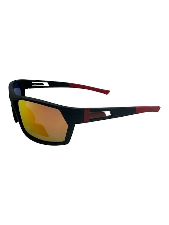 V-store Sunglasses with Black Plastic Frame and Multicolour Polarized Mirror Lens POL3061-06