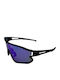 V-store Unisex Sunglasses with Black Plastic Frame and Purple Mirror Lens 9802-03