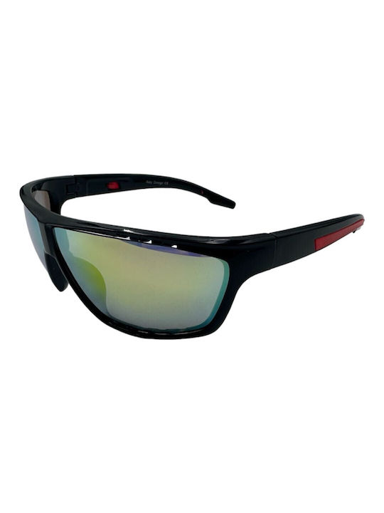 V-store Sonnenbrillen mit Schwarz Rahmen und Grün Spiegel Linse 130-03