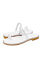 Naed Leather Women's Flat Sandals in White Color