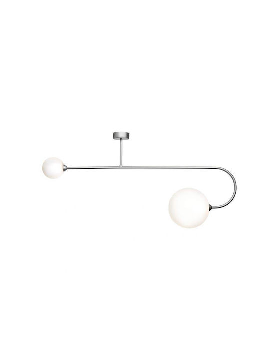Luma Hängelampe Silber Kugel mit Fassung G9 50cm.