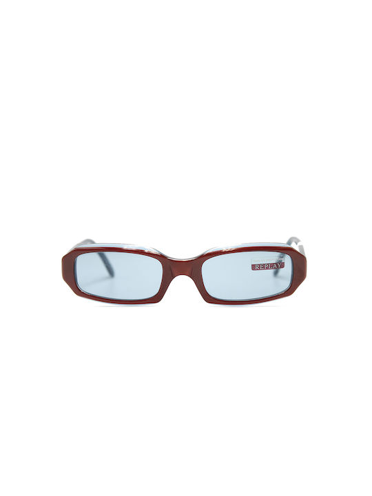 Replay Sunglasses with Red Plastic Frame and Light Blue Lens R501S-150