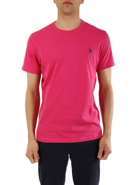 U.S. Polo Assn. Assn Bluza Bărbătească cu Mânecă Scurtă fuchsia