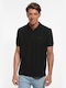 Double Men's Short Sleeve Blouse Polo BLACK